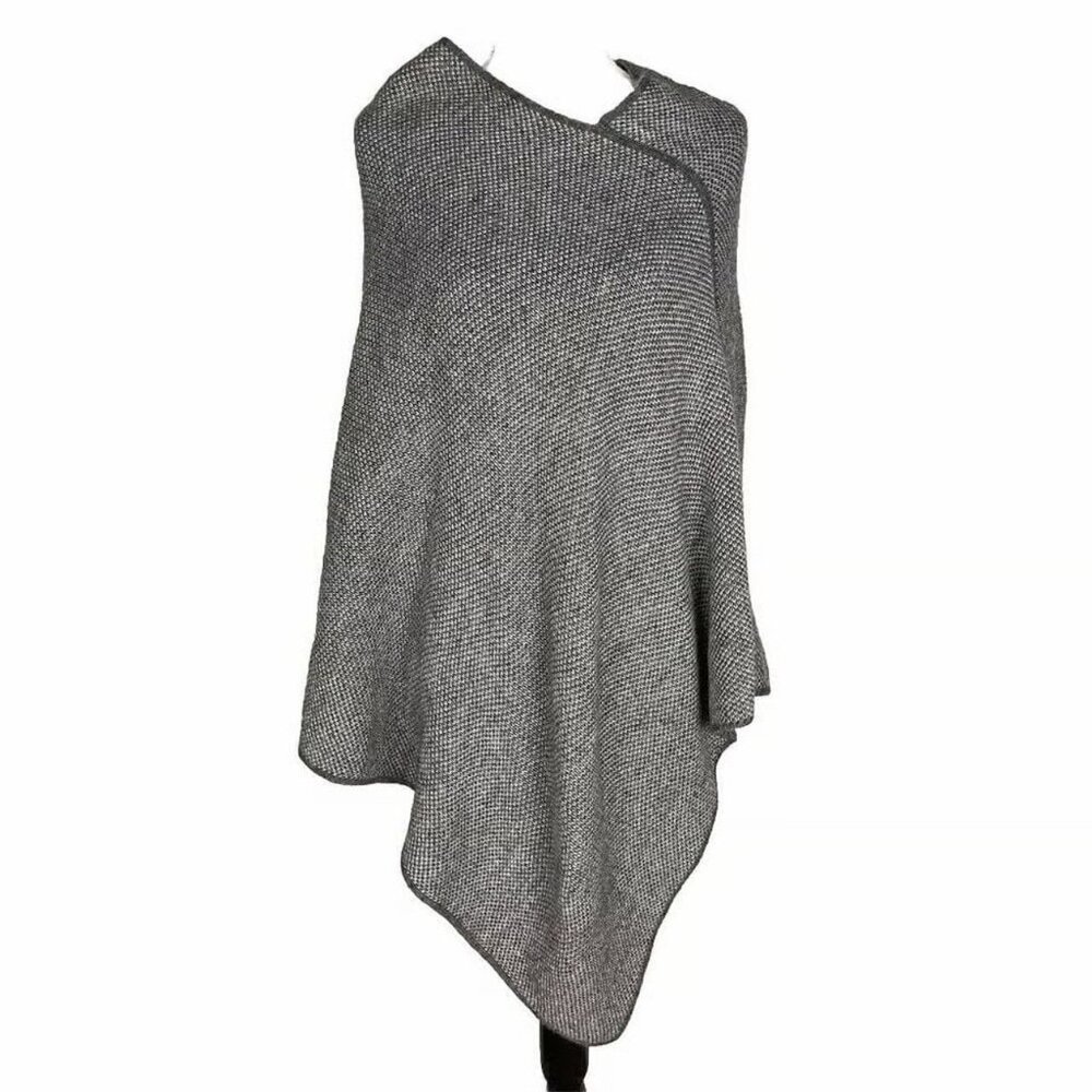 Fratelli Talli Wool Alpaca Blend Pullover Poncho SZ OS Shawl Sweater Gray Italy